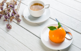 Tea orange flower spoon plate - asai chū free wallpaper