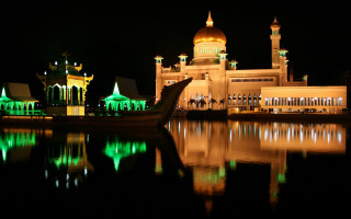 Boat water building lights dome - top free wallpaper