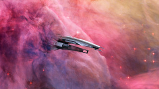 Space ship colorful sky stars - a space ship free wallpaper
