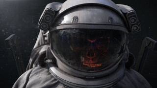 Skull astronaut speakers galaxy earth - speaker free wallpaper