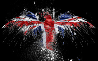 Bird uk flag splashing water - a flag free wallpaper