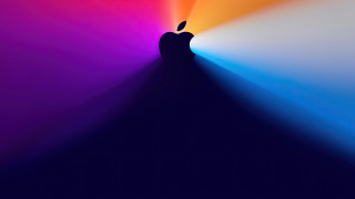 Person rainbow light apple logo - a rainbow light free wallpaper