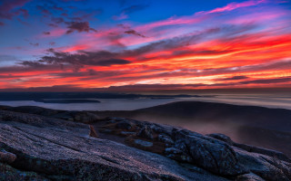 Sunset mountain range mystical colors - sky in the background free wallpaper