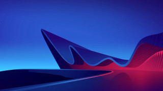 Curved roof building synthwave night - synthwave style free wallpaper