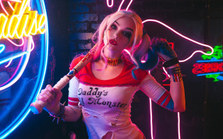 Woman neon signs cosplay blonde - a bat free wallpaper