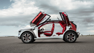 Car open road cloudy sky - its door free wallpaper