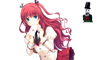 Girl pink hair tie holding - a piece of paper free wallpaper