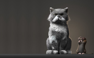 Cat rat table photorealism zbrush - zbrush free wallpaper