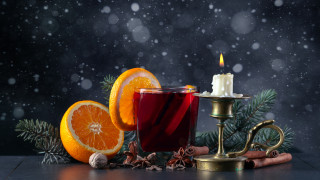 Candle orange slices still life - a candle free wallpaper
