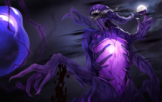 Creepy creature glowing light mouth - spooky free wallpaper