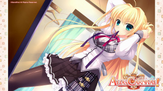 Anime girl blonde hair school 2 - black skirt free wallpaper