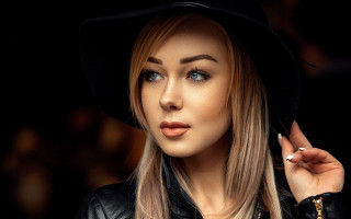 Eszter mattioni blonde blue eyes 2 - a black leather jacket free wallpaper