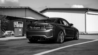 Black white car parking lot 3 - side profile free wallpaper