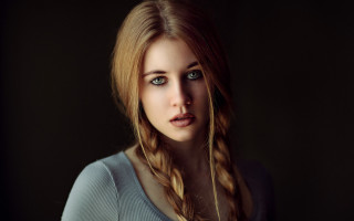 Blonde haired woman braid portrait - a braid free wallpaper