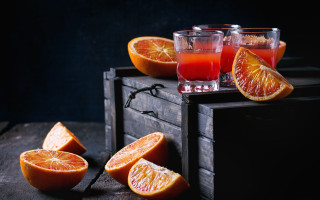 Orange crate juice slices glasses - harlem renaissance free wallpaper