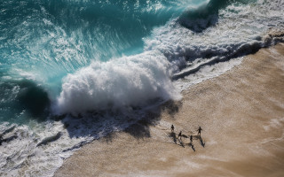 Beach people wave ocean shore - top of a beach next free wallpaper