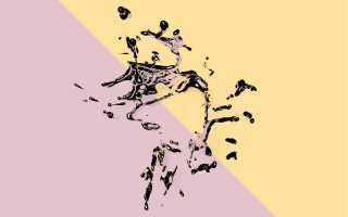 Black white bike yellow pink - diagonal free wallpaper