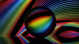 Colorful abstract sphere rainbow black - caustic free wallpaper