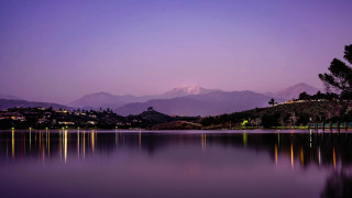 Lake mountains night purple sky - a purple sky above free wallpaper