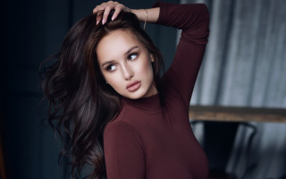 Elina karimova dark room long - long dark hair free wallpaper