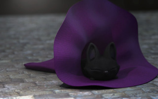 Black cat purple hat cedric - a purple hat free wallpaper