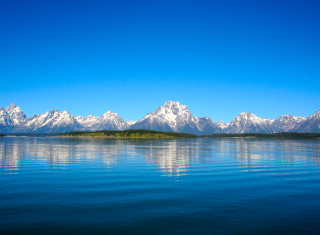 Lake mountains blue sky clouds 18 - beautiful landscape free wallpaper