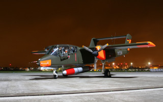 Small airplane night tarmac pilot - top of an airport tarmac free wallpaper