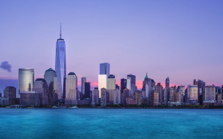 City skyline sunset water bridge 2 - art fitzpatrick free wallpaper