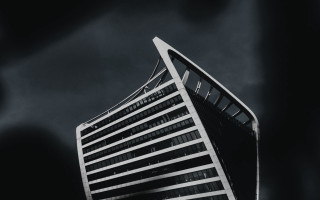 Tall building sky clouds blackwhite - architecture free wallpaper