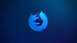 Blue firefox water drop purism - blue background free wallpaper