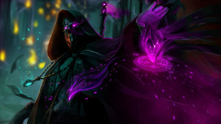 Purple mage holding glowing arcane - a purple object free wallpaper
