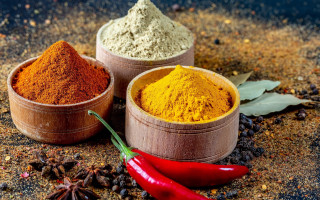 Three bowls spices chili pepper - professional free wallpaper for desktop