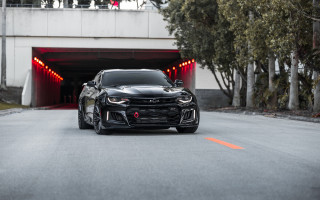 Black sports car tunnel red - sinister free wallpaper