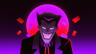 Creepy man suit purple red - a red circle free wallpaper