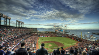 Baseball stadium people cloudy day - a game free wallpaper