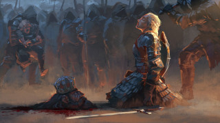 Medieval woman sword group men - artstation hq free wallpaper