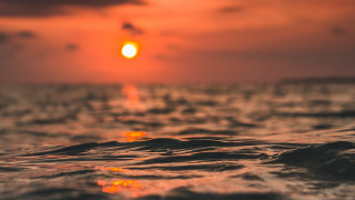 Sunset ocean wave orange sky 3 - anthony s waters free wallpaper