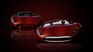 Red car face side photorealism - a face free wallpaper for desktop