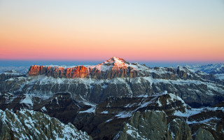 Mountain range pink sky snow 6 - the ground below free wallpaper