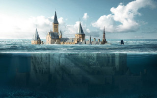 Castle ocean mattepainting architecture beach - chris labrooy free wallpaper for desktop