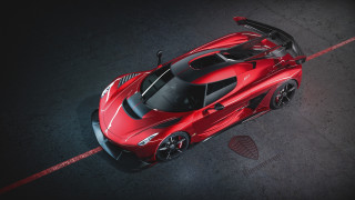 Red sports car topview dark - ultra high detail free wallpaper