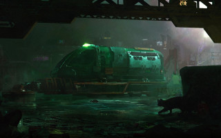 Cat railway dirty dark green - dirty free wallpaper