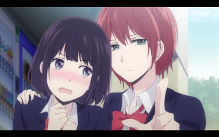 Anime girls red hair blue - two anime girl free wallpaper