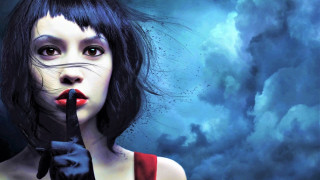 Gothic fantasy woman catface night - a cats face free wallpaper