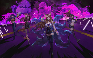 Ahri akali purple fire fox - costume free wallpaper for desktop