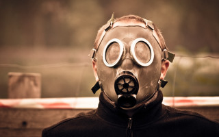 Gas mask goggles fence neoplasticism - in the background free wallpaper for desktop
