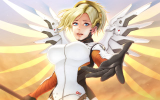 Mercy angelic wings sword armor - epsylon point free wallpaper for desktop