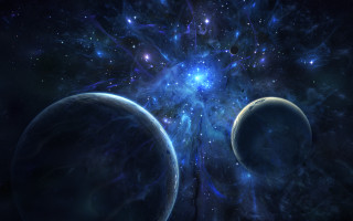 Space planets stars moon aurora 2 - a space free wallpaper