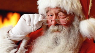 Santa man surprised glass tube - his nose free wallpaper