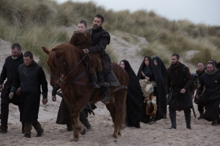 Man horse group people walking - sand free wallpaper